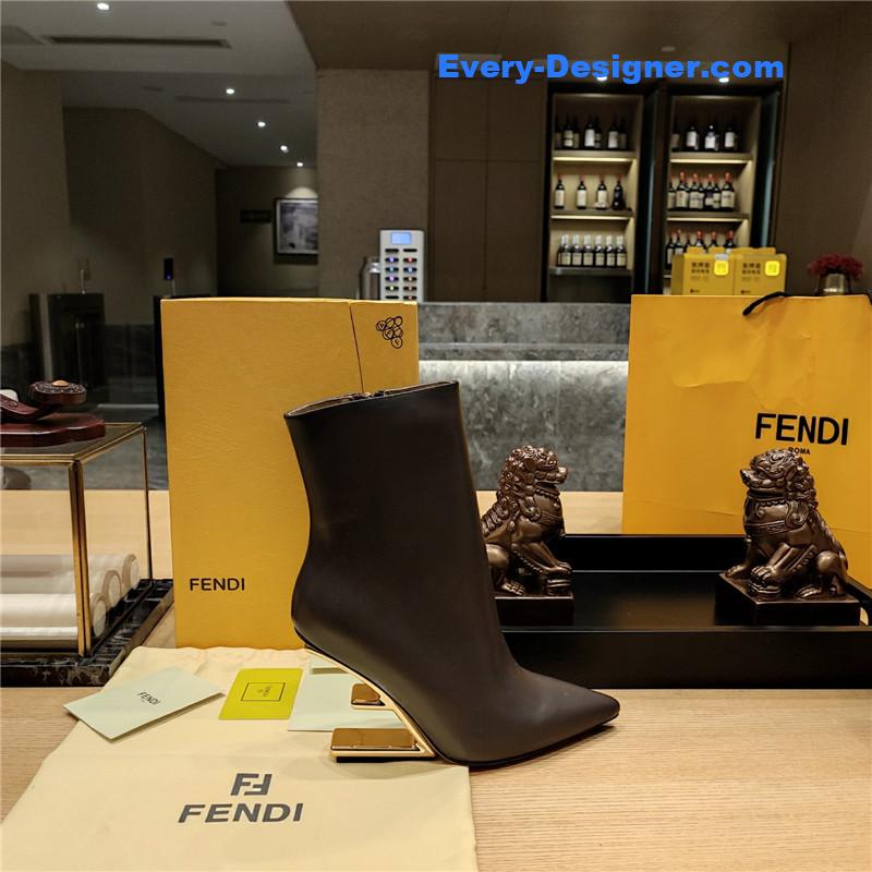 F**di pointed toe high heel ankle boots