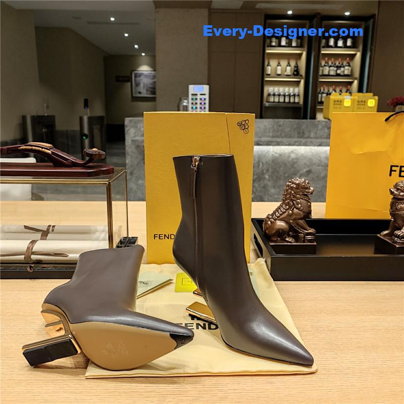 F**di pointed toe high heel ankle boots