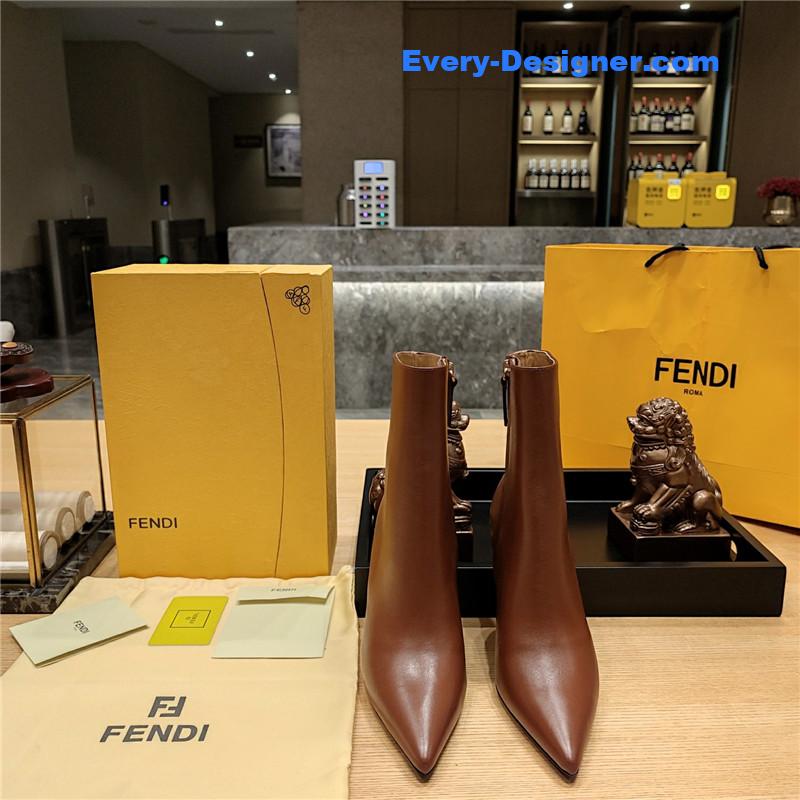 F**di pointed toe high heel ankle boots