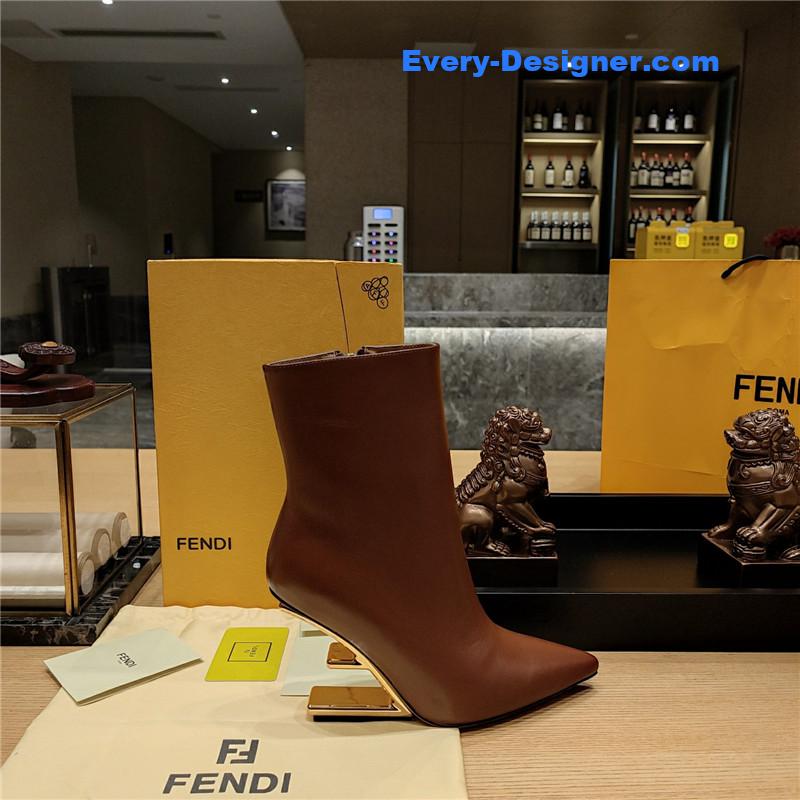 F**di pointed toe high heel ankle boots
