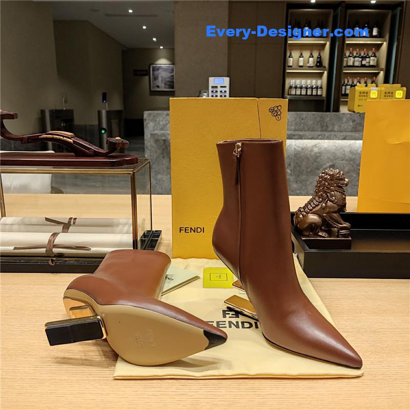 F**di pointed toe high heel ankle boots