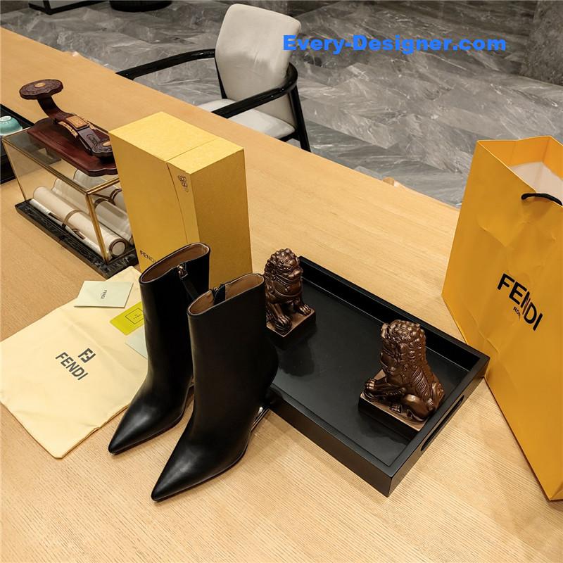 F**di pointed toe high heel ankle boots