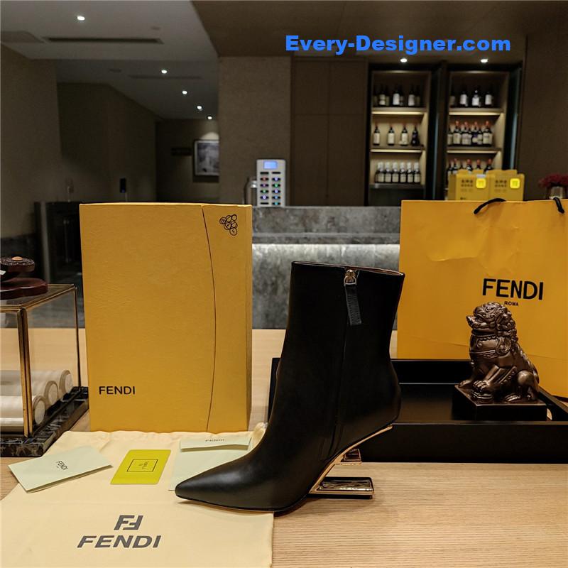 F**di pointed toe high heel ankle boots