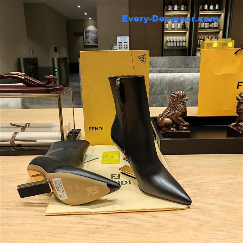 F**di pointed toe high heel ankle boots