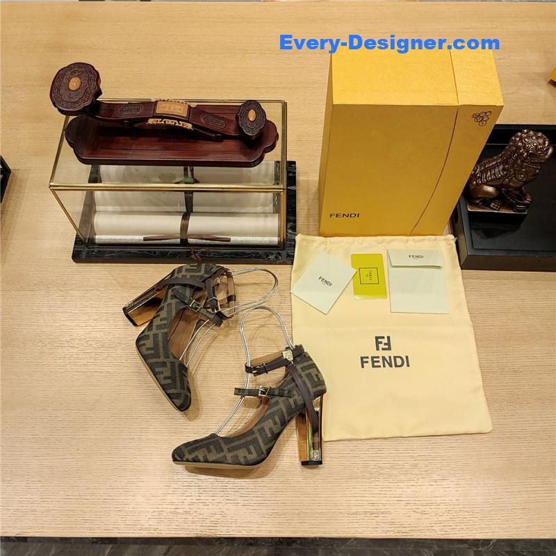 F**di electroplated high heel sandals