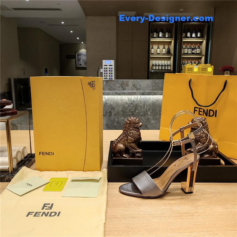 F**di electroplated high heel sandals