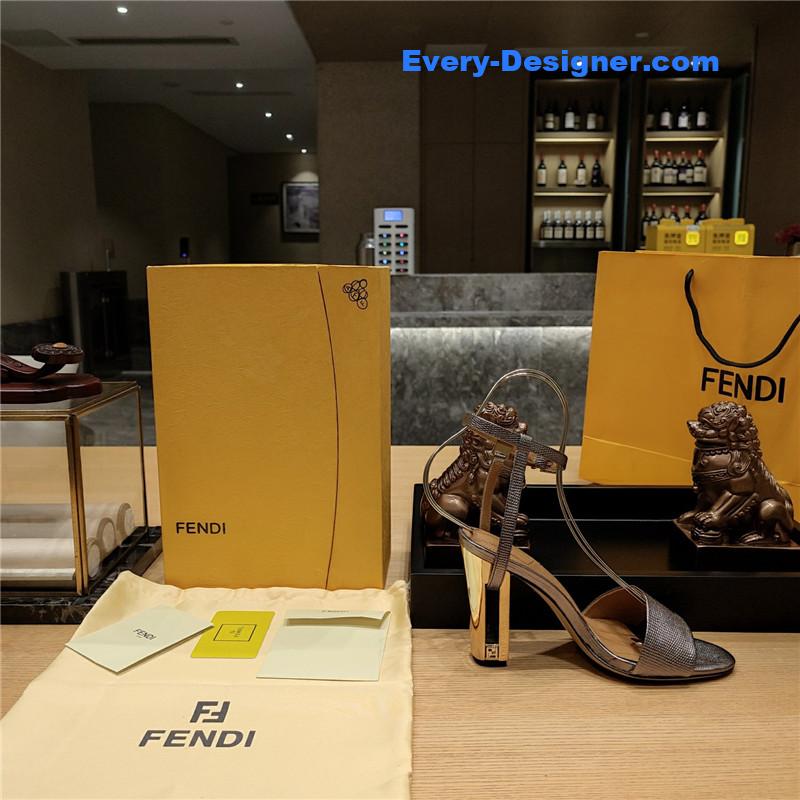 F**di electroplated high heel sandals