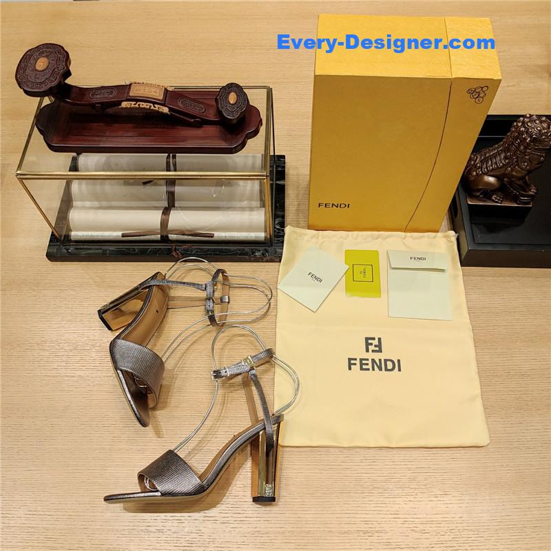 F**di electroplated high heel sandals