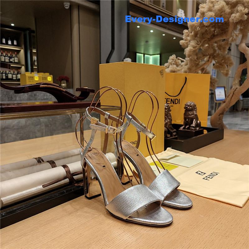 F**di electroplated high heel sandals