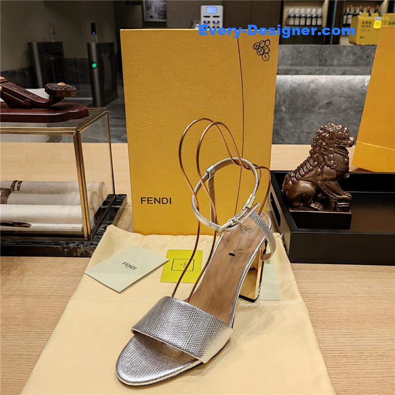 F**di electroplated high heel sandals