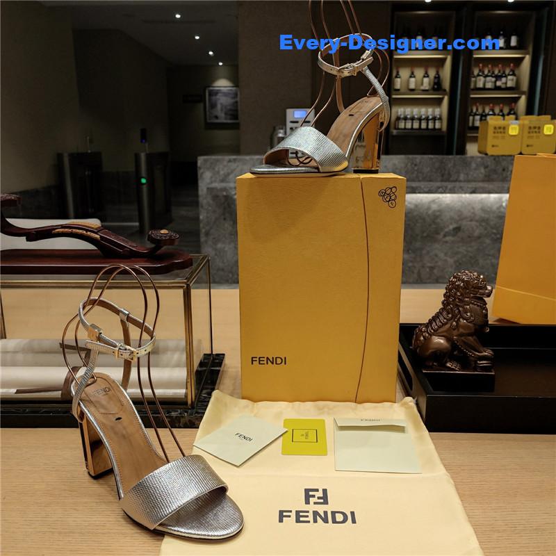 F**di electroplated high heel sandals