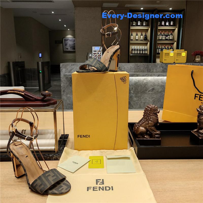 F**di electroplated high heel sandals