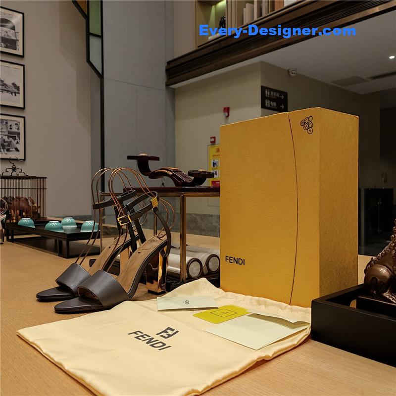 F**di electroplated high heel sandals