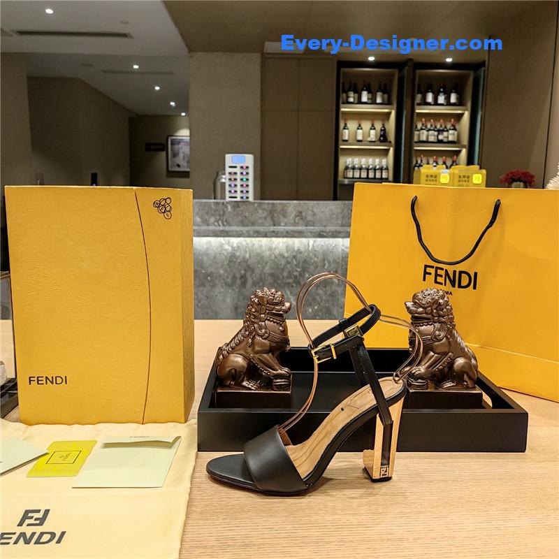 F**di electroplated high heel sandals