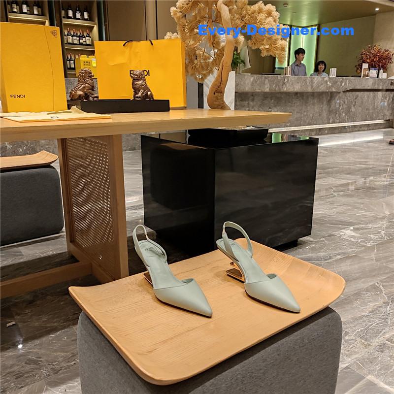 F**di back strap toe high heels