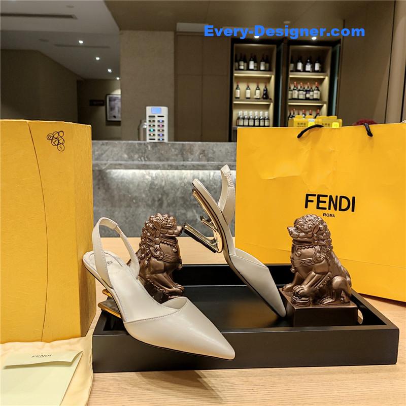 F**di back strap toe high heels