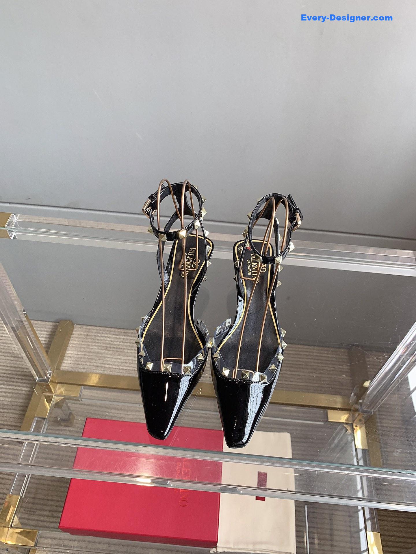 Va1e*ntin0 new rivet kitten heel sandals