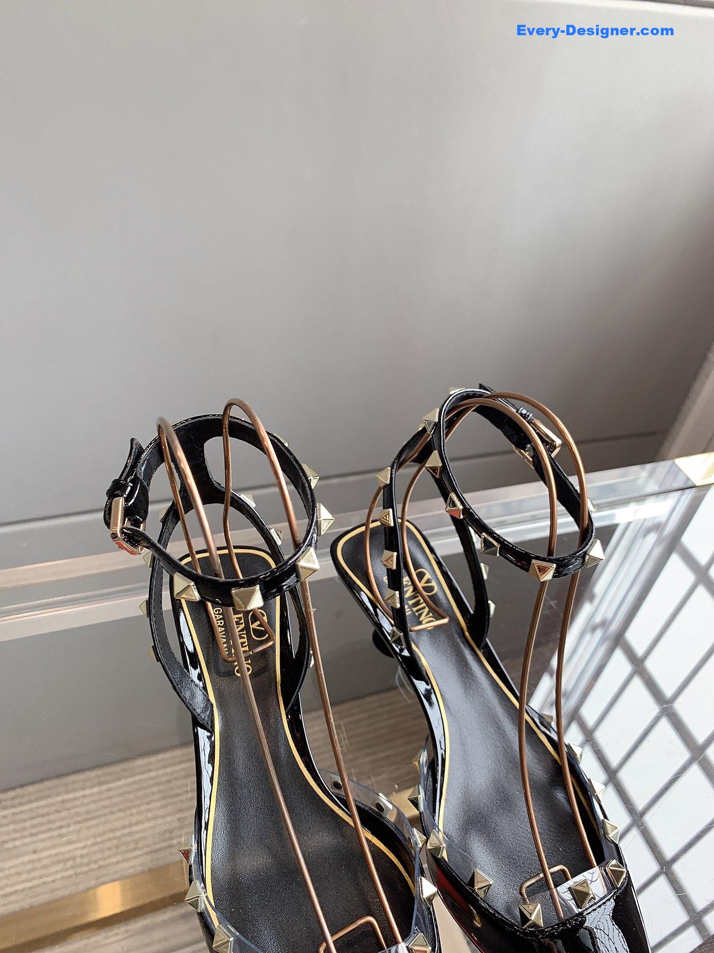 Va1e*ntin0 new rivet kitten heel sandals