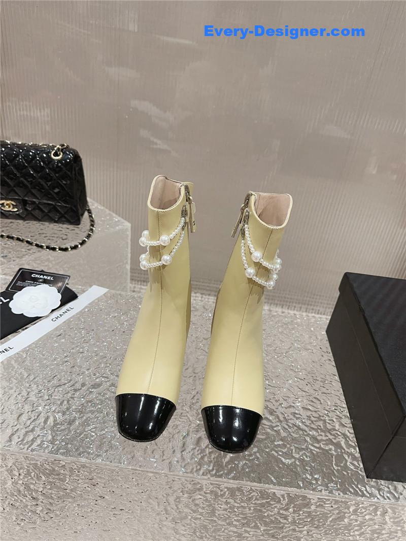CC pearl accessories high heel boots