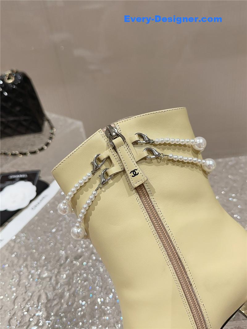 CC pearl accessories high heel boots