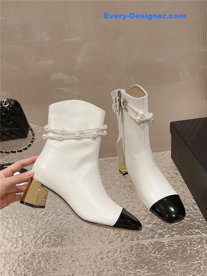 CC pearl accessories high heel boots
