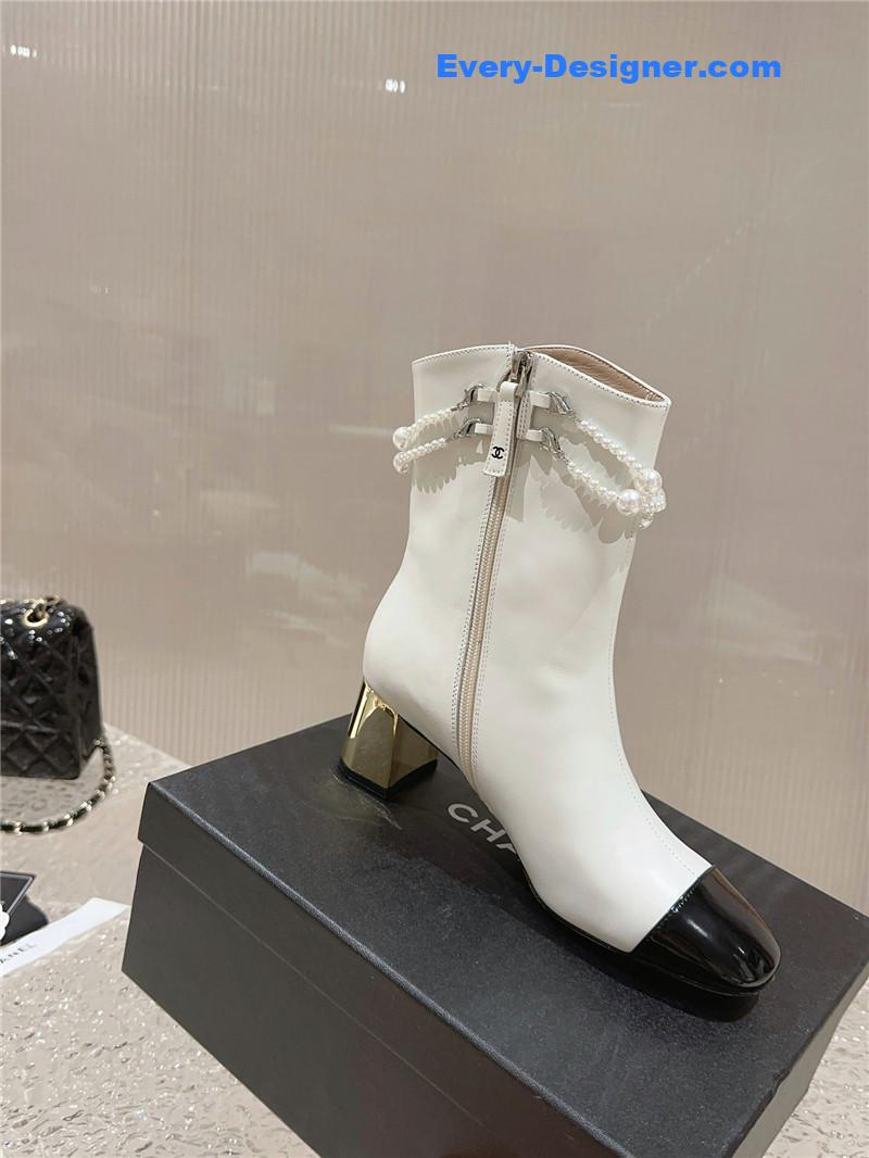 CC pearl accessories high heel boots