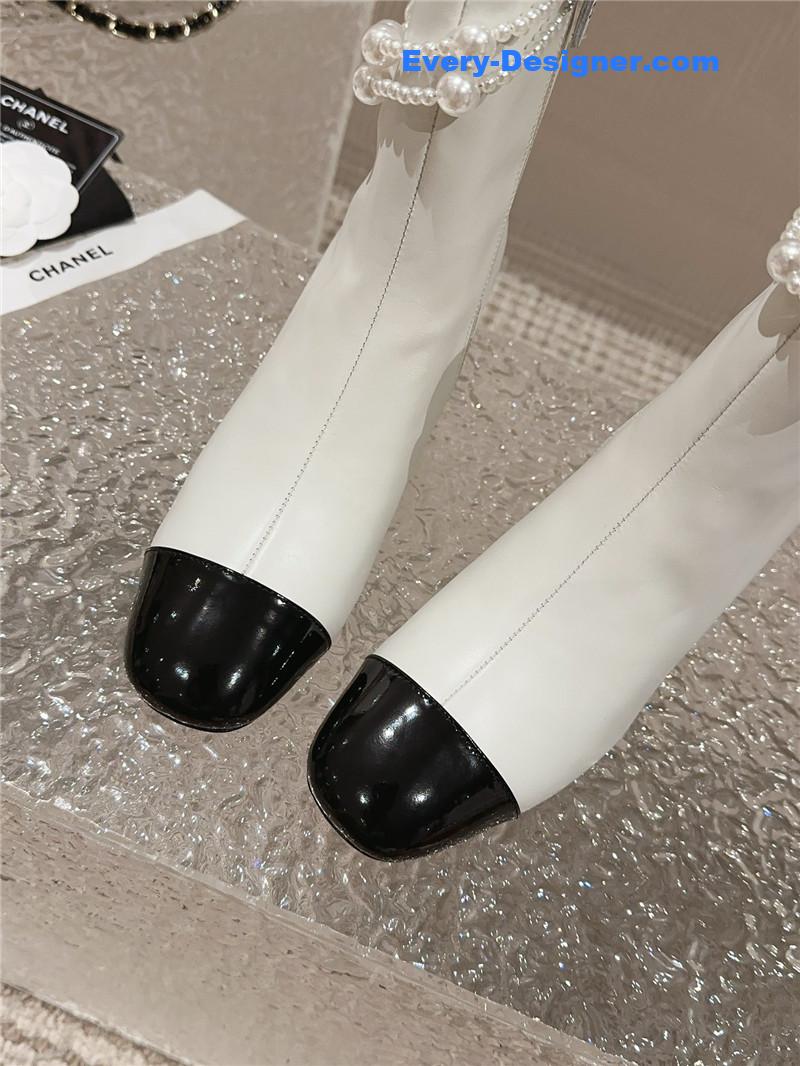 CC pearl accessories high heel boots