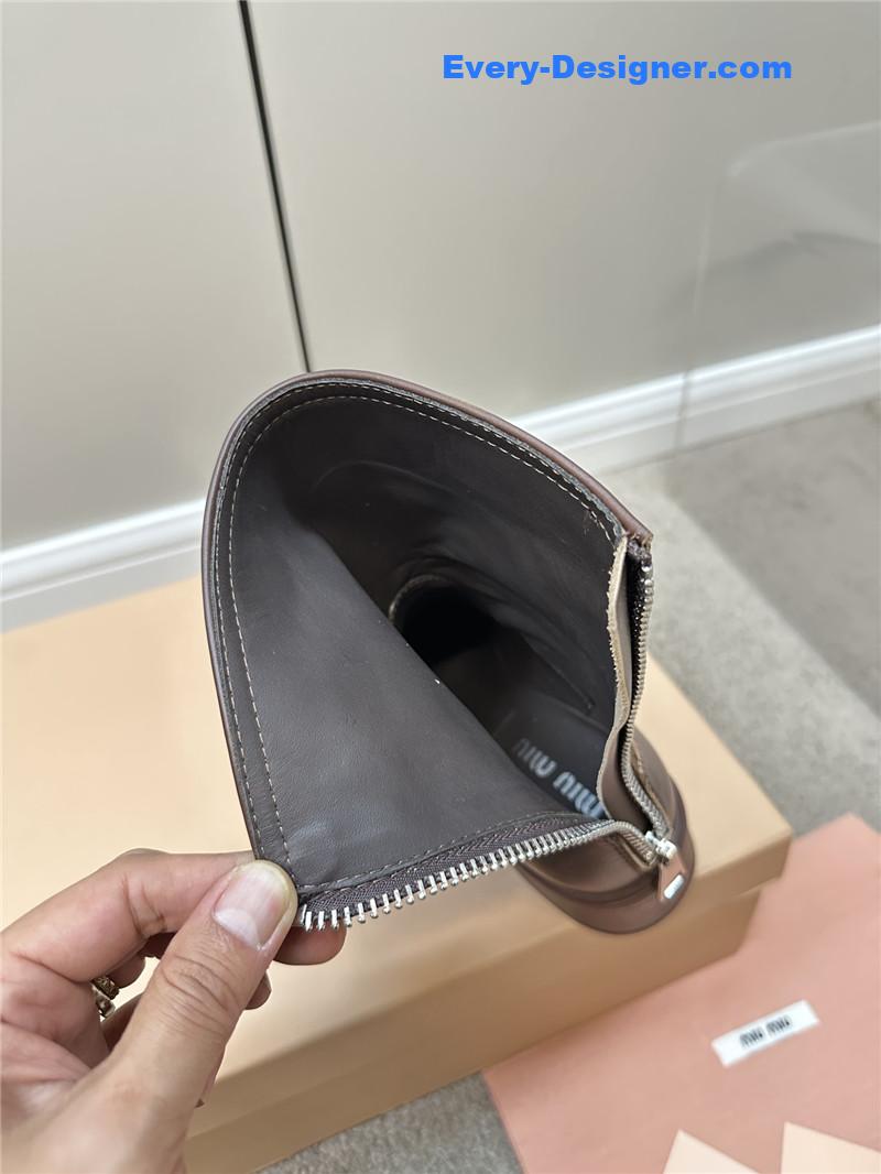 M1um1u retro color polished knight shoes