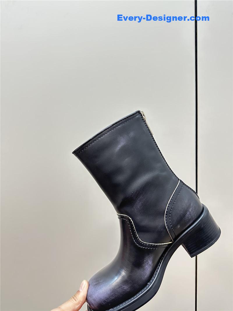 M1um1u retro color polished knight shoes