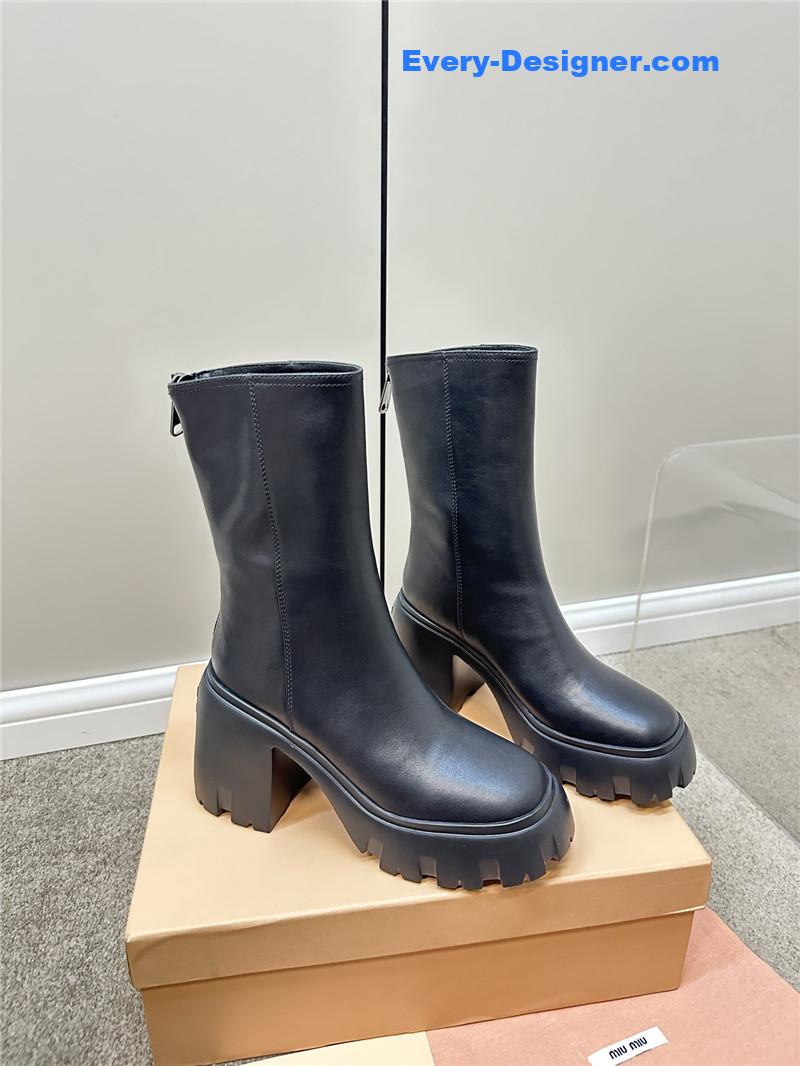 M1um1u autumn and winter new middle boots