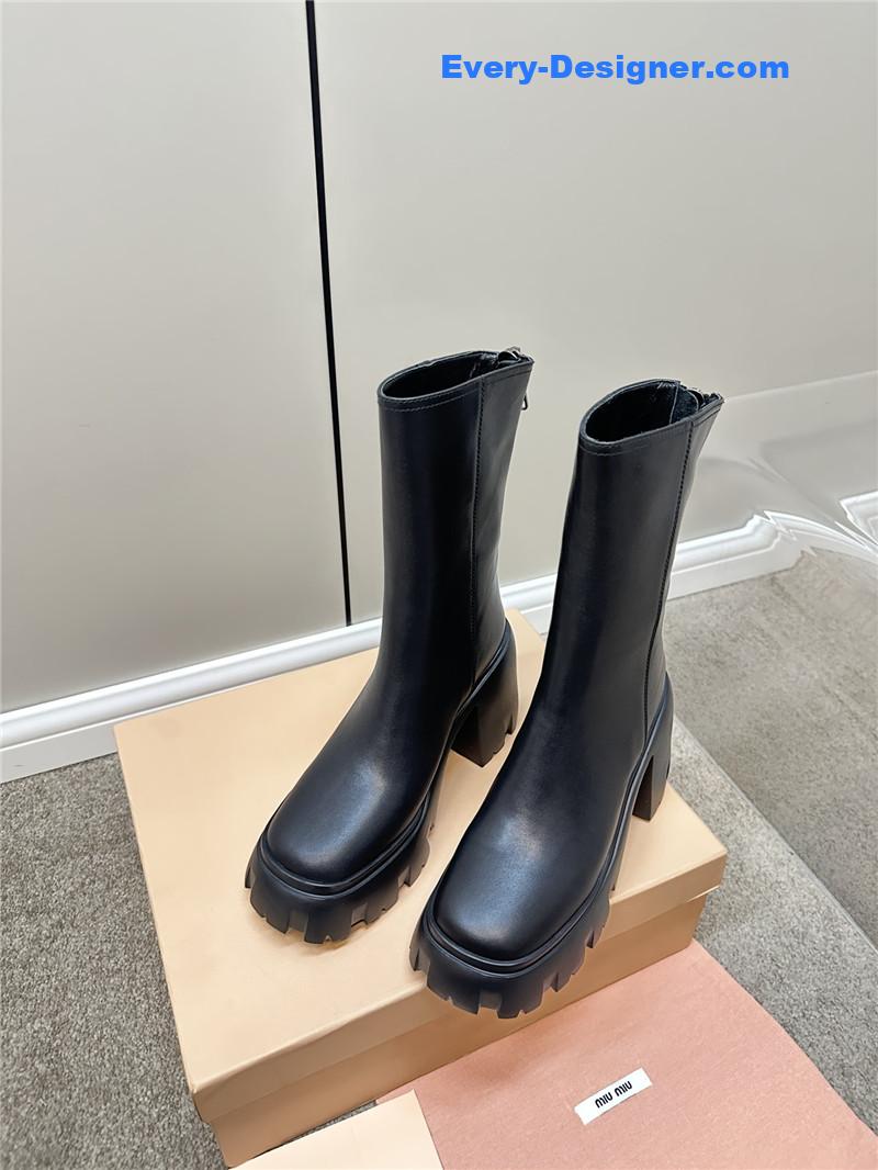 M1um1u autumn and winter new middle boots