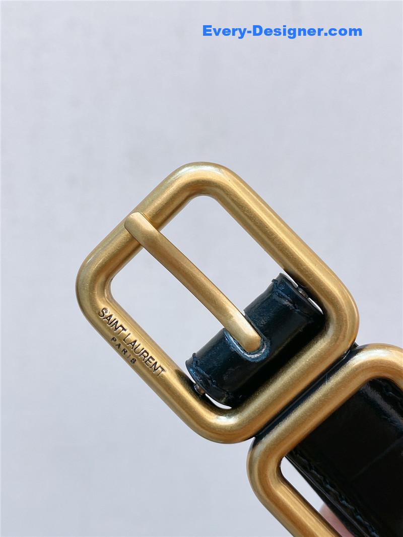 Y51 double buckle narrow belt