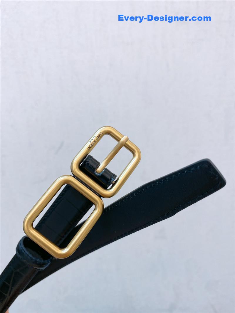 Y51 double buckle narrow belt
