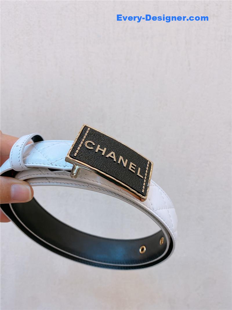 Ch**el gold metal logo buckle belt