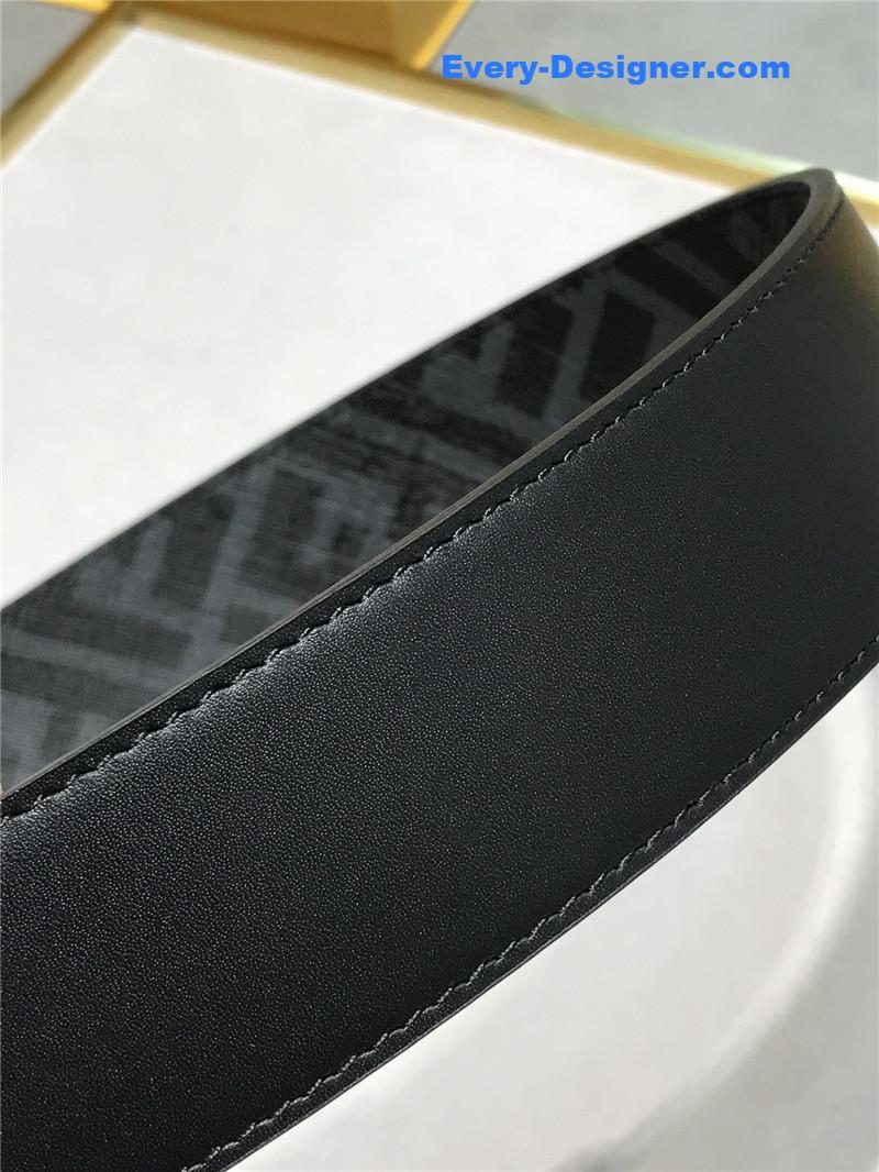 F**di belt in calfskin with printed canvas bottom