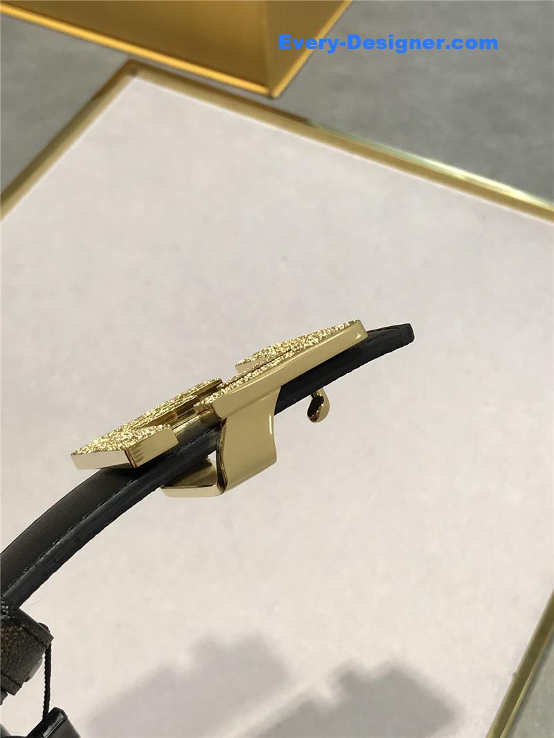 F**di belt in calfskin with printed canvas bottom