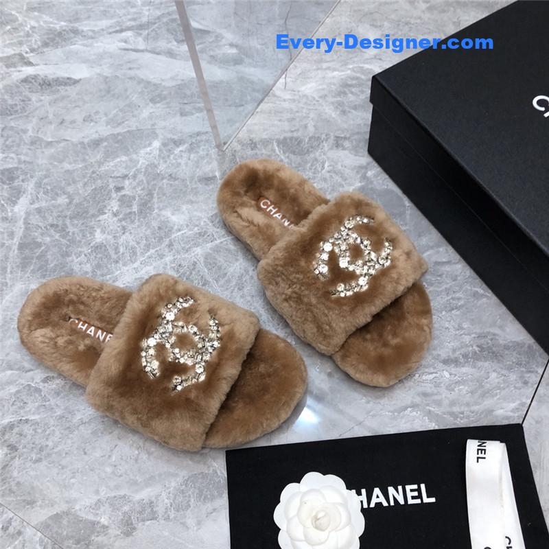 CC fur slippers