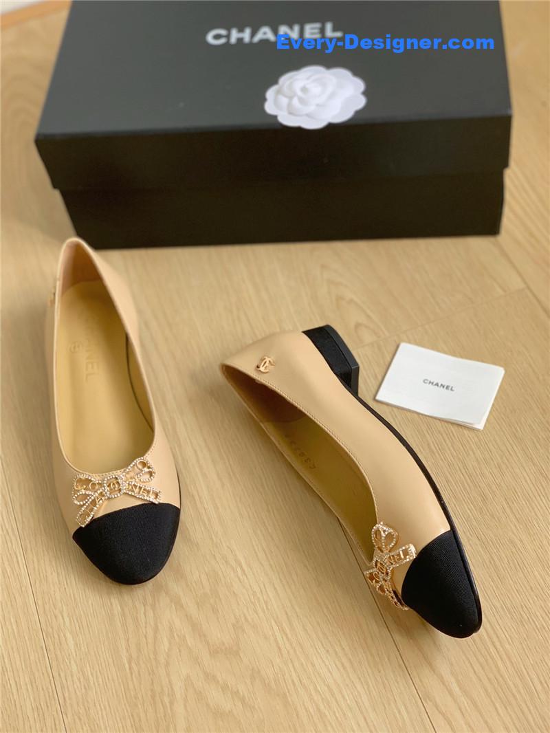 cc double c butterfly D1am0nd buckle shoes