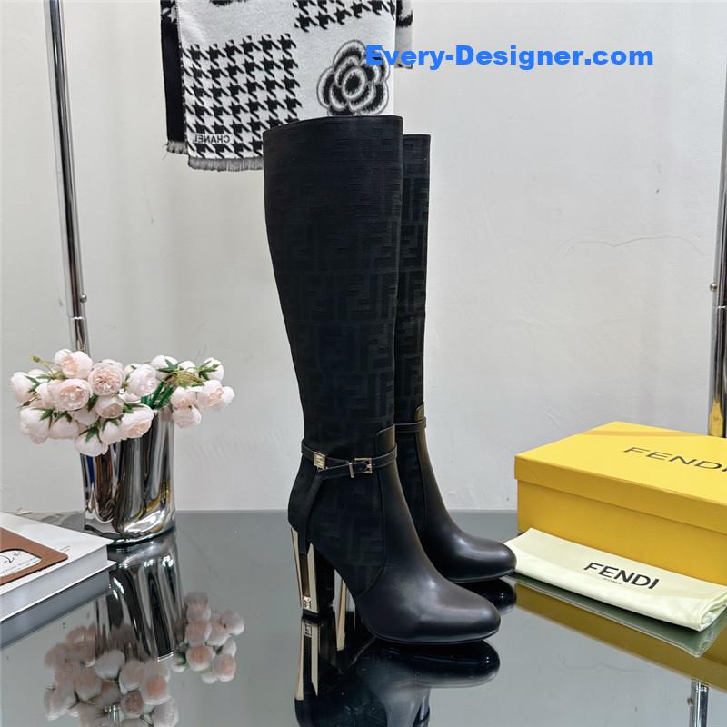 F**di hollow chunky heel ankle boots