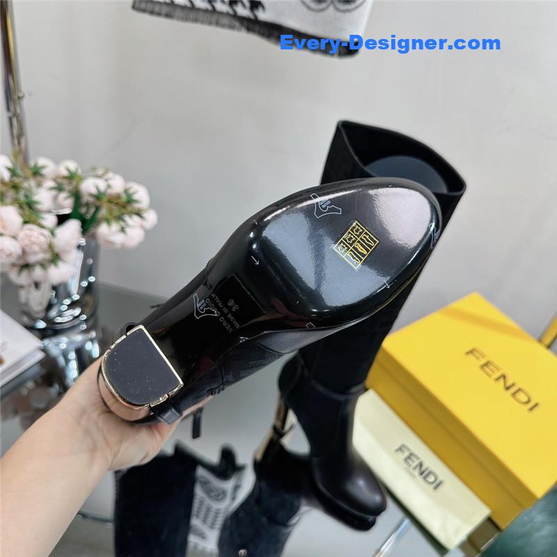 F**di hollow chunky heel ankle boots