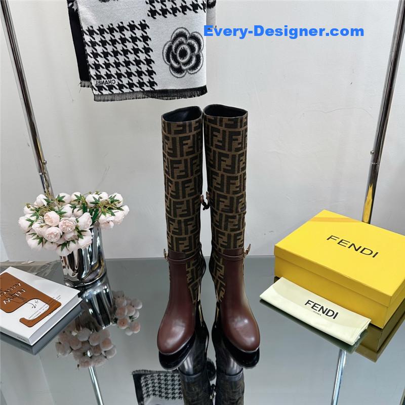 F**di hollow chunky heel ankle boots