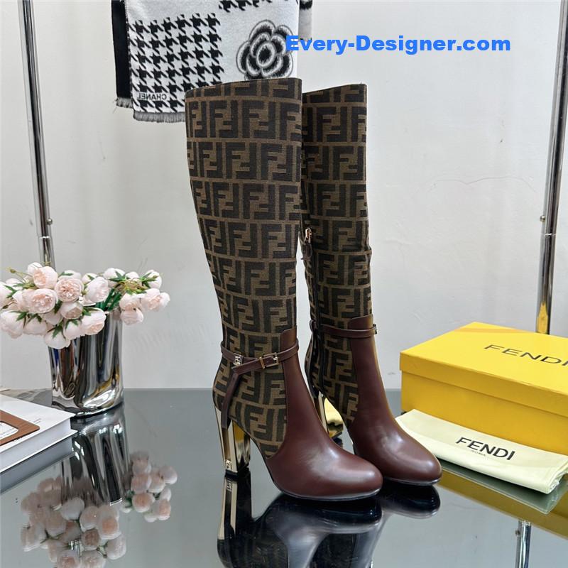 F**di hollow chunky heel ankle boots