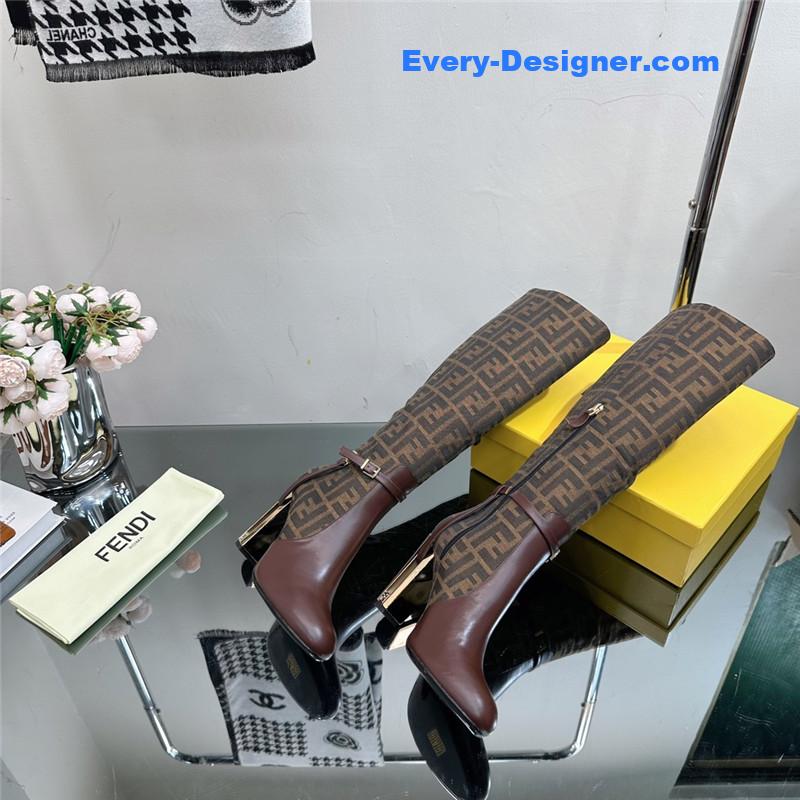 F**di hollow chunky heel ankle boots