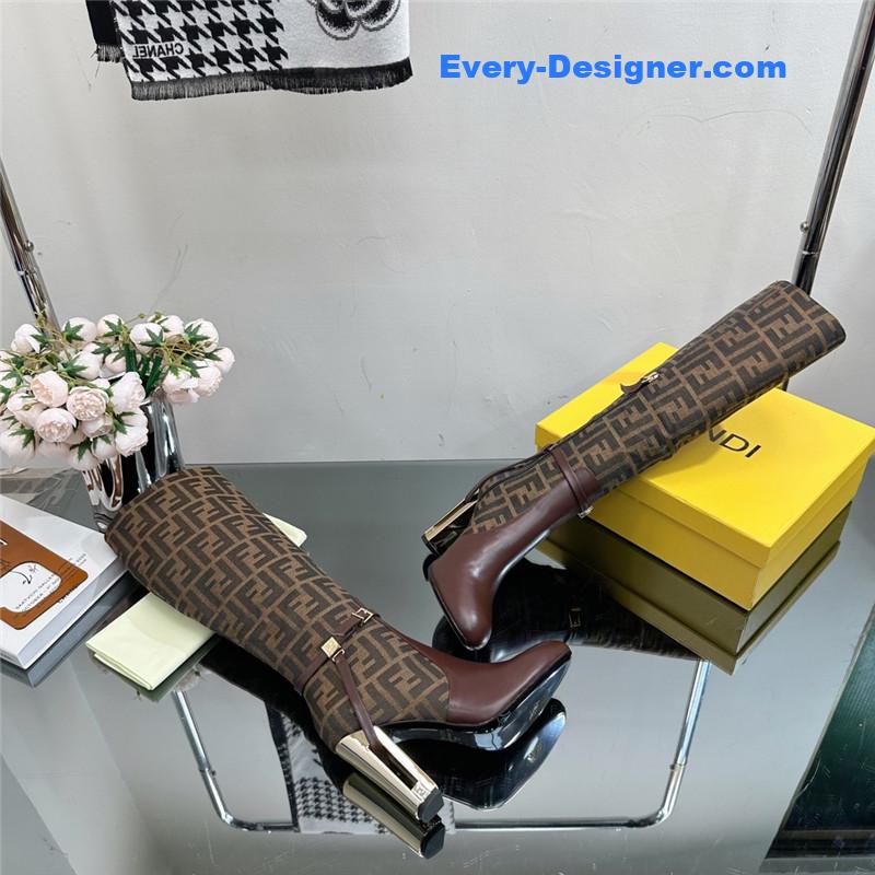 F**di hollow chunky heel ankle boots