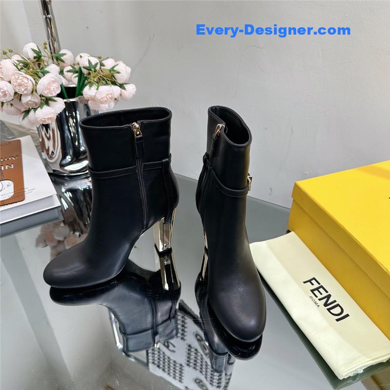 F**di hollow chunky heel ankle boots