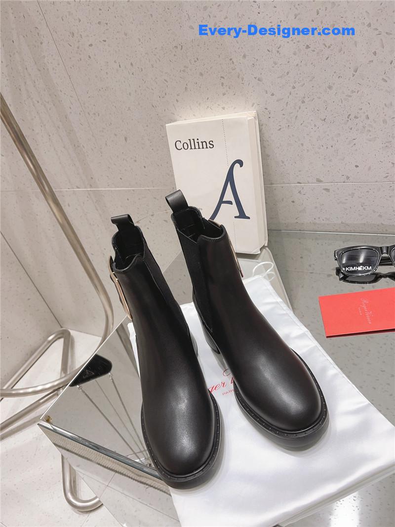 Roger vivier square buckle ankle boots