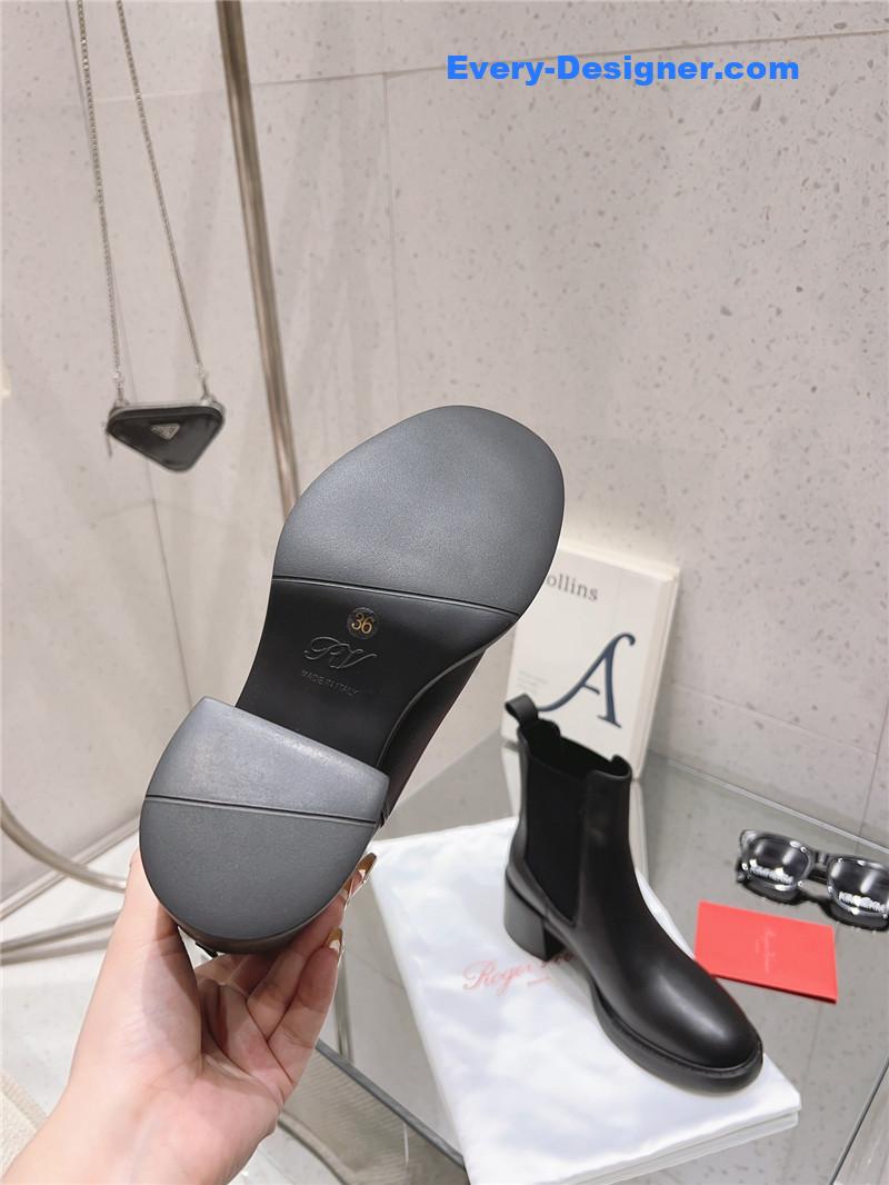 Roger vivier square buckle ankle boots