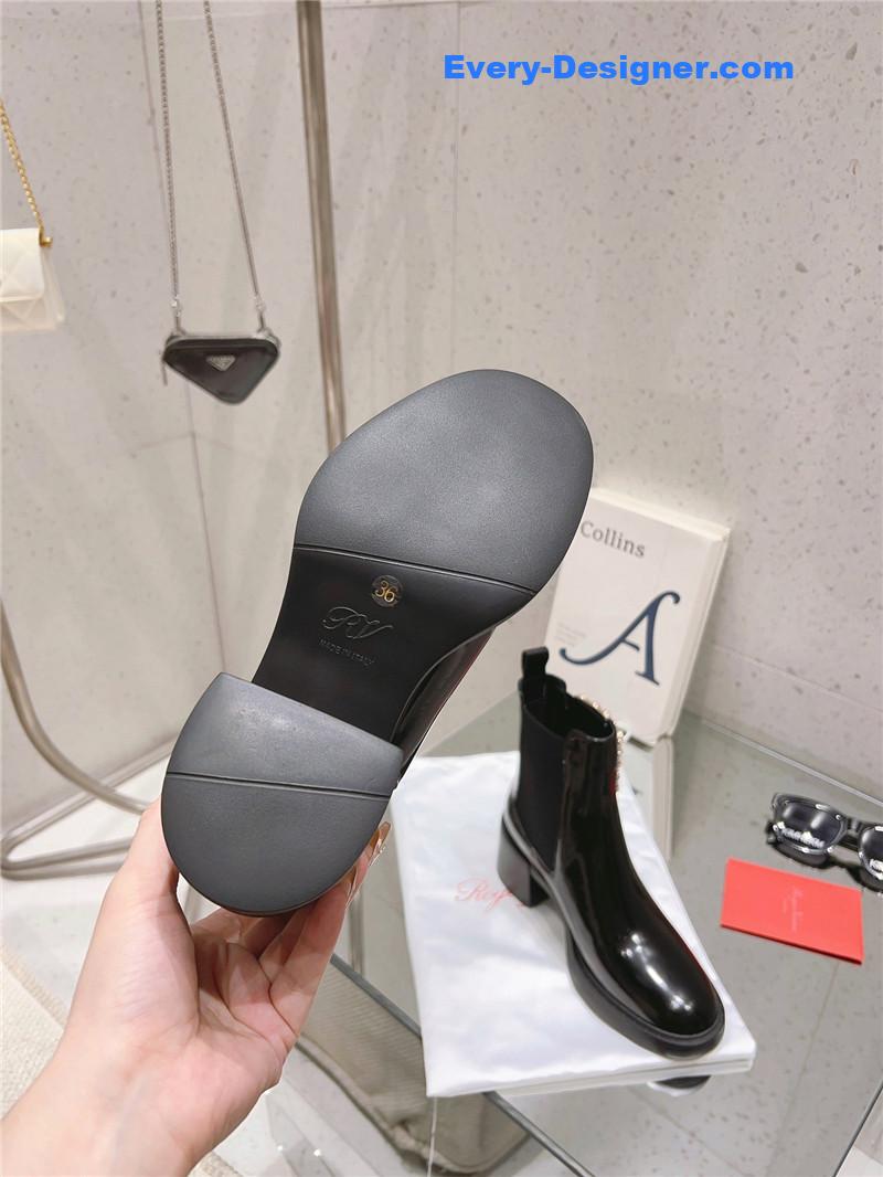 Roger vivier square buckle ankle boots