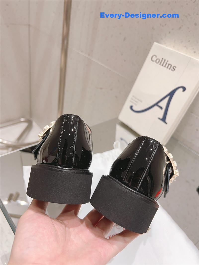 Roger vivier metal buckle derby shoes