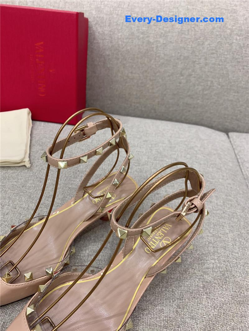 Va1e*ntin0 new rivet kitten heel sandals